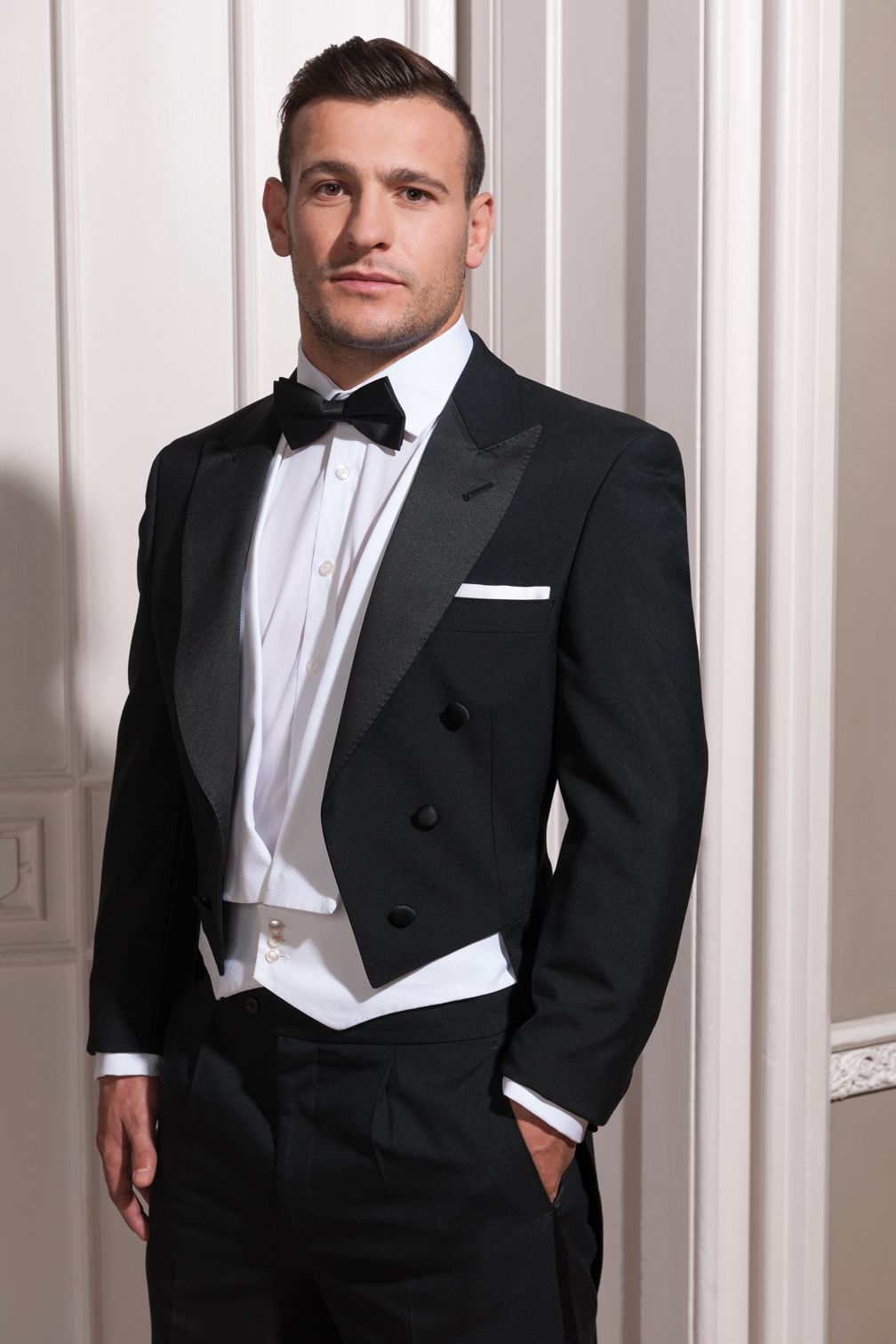 English Rugby Union Player Daniel Care Wearing Austin Reed Hirewear Tuxedo For Men Gq Mens Style Mens Evening Wear