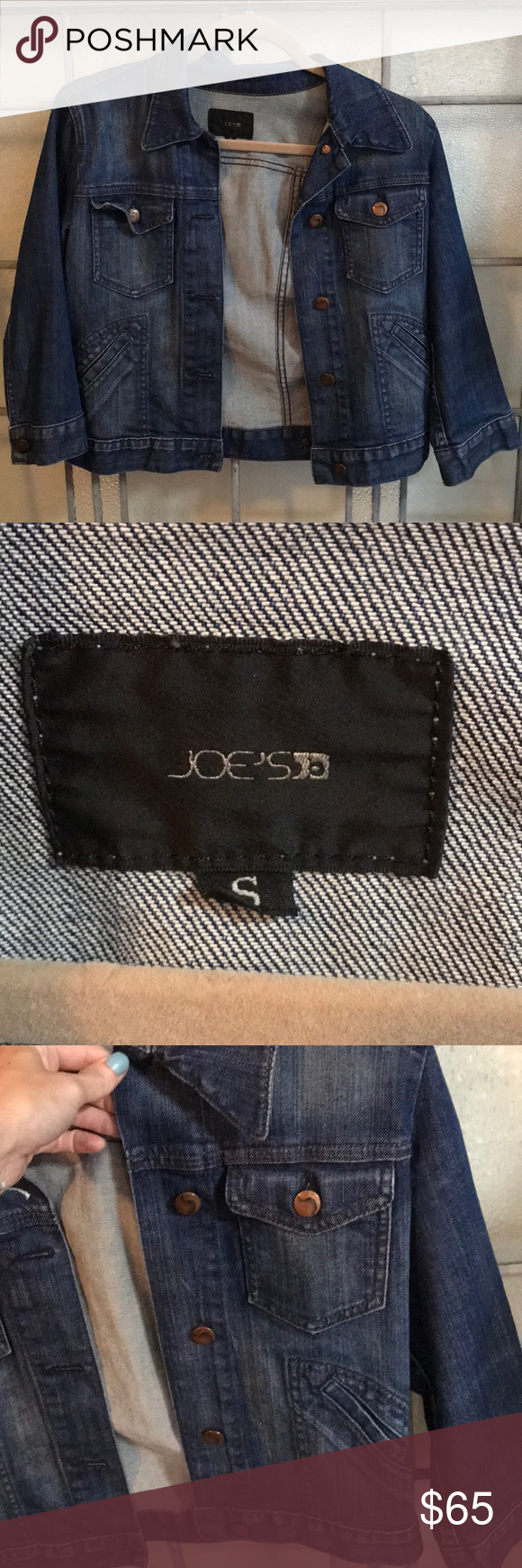 Joeâs jeans dark jean jacket Perfect condition. Brand: joes jeans Size: small Dark color denim 3