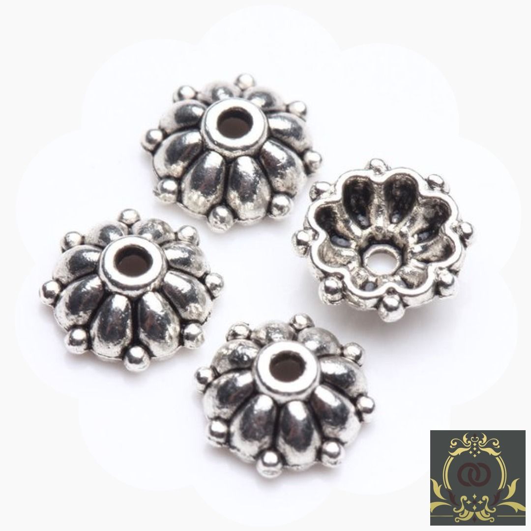 100pcs Tibetan Silver End Beads Caps Jewelry Findings Flower 11mm Wholesale