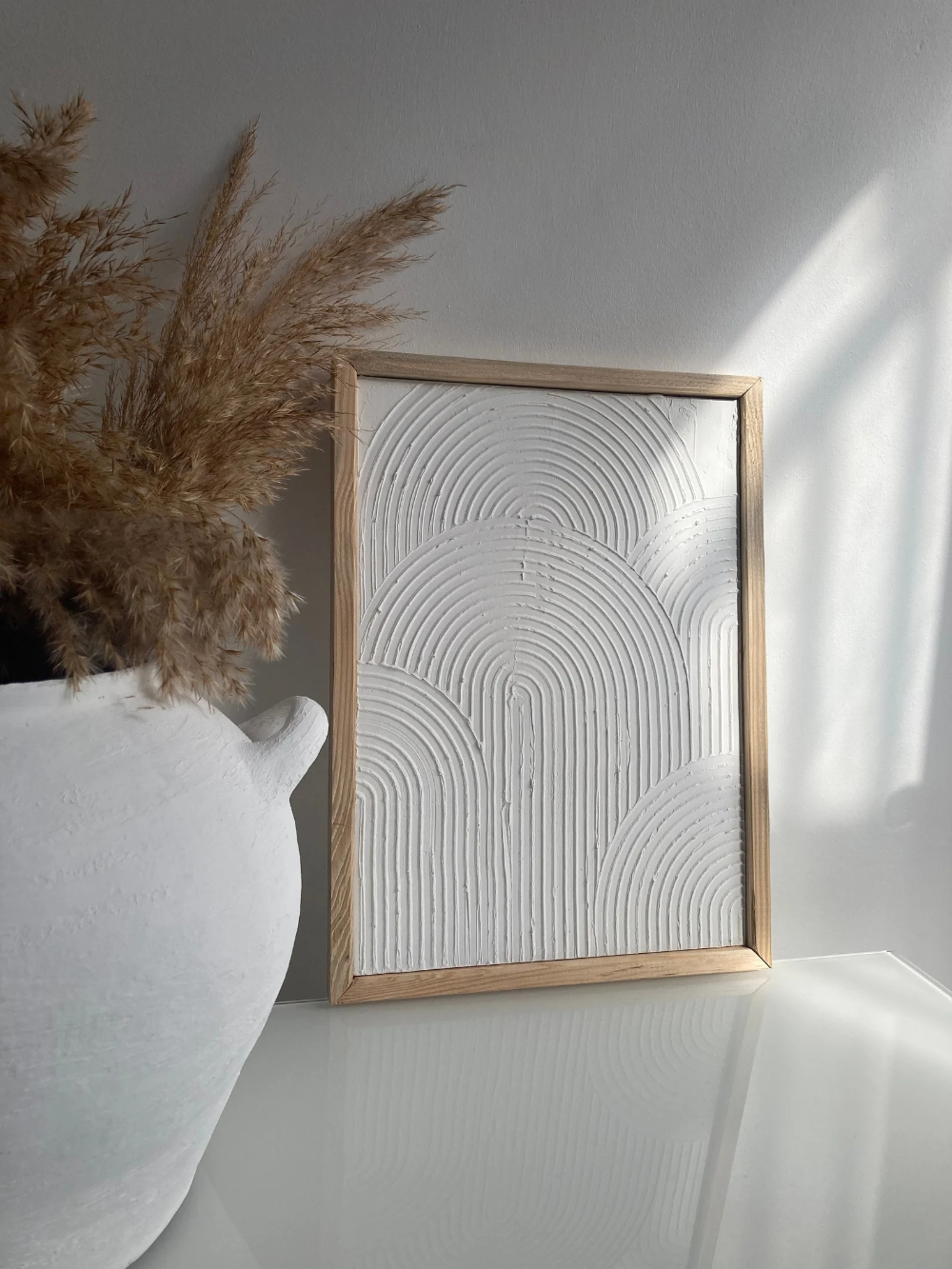 White Textured Rainbow Plaster Wall Art Arch Abstract Plaster - Etsy
