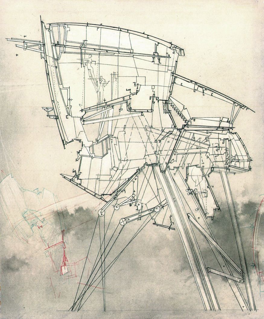 Very subtle fills past the cutting line house drawing house sketch architecture design