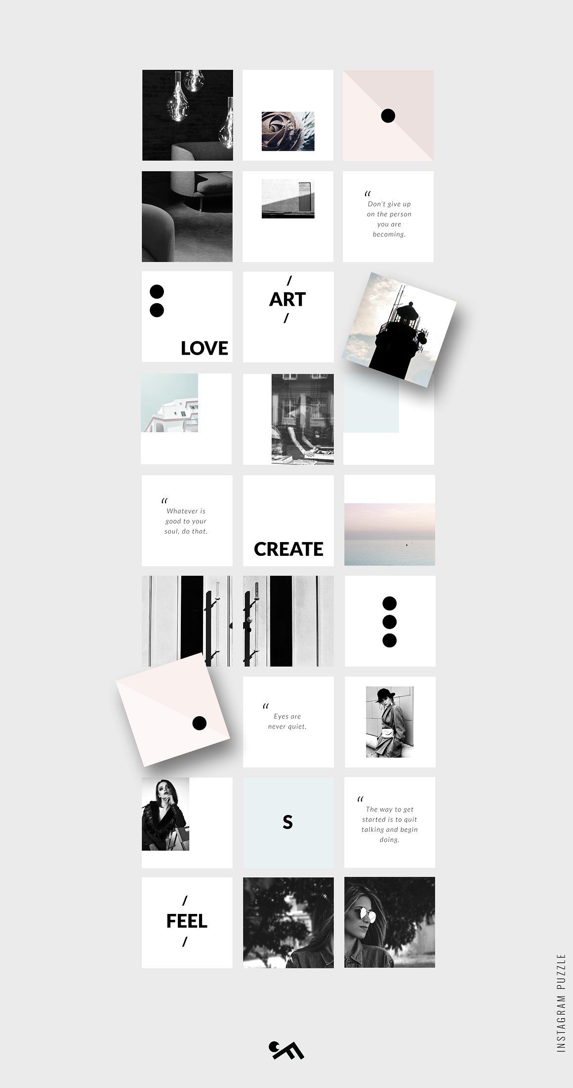 Instagram PUZZLE template - Minimal