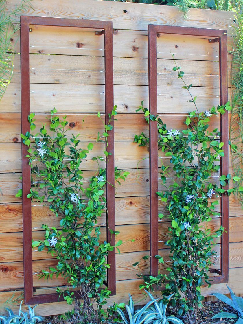 Ina Modern Wall Trellis Sr. | Gardener's Supply #Gardeners Garden Grill Designs in 2020 | Garden trellis designs, Diy