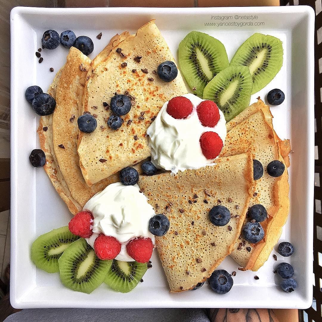 Esponjosas Tortitas De Avena Postres Con Frutas Avena Con Frutas Crepes