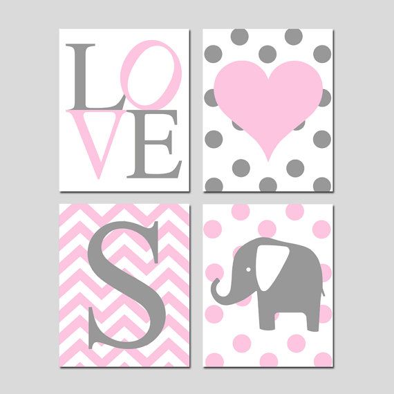 Heart Art Chevron Heart Print CHOOSE YOUR COLORS Baby Girl Nursery Decor Art Heart Nursery Art Heart Nursery Decor Girl Room Decor