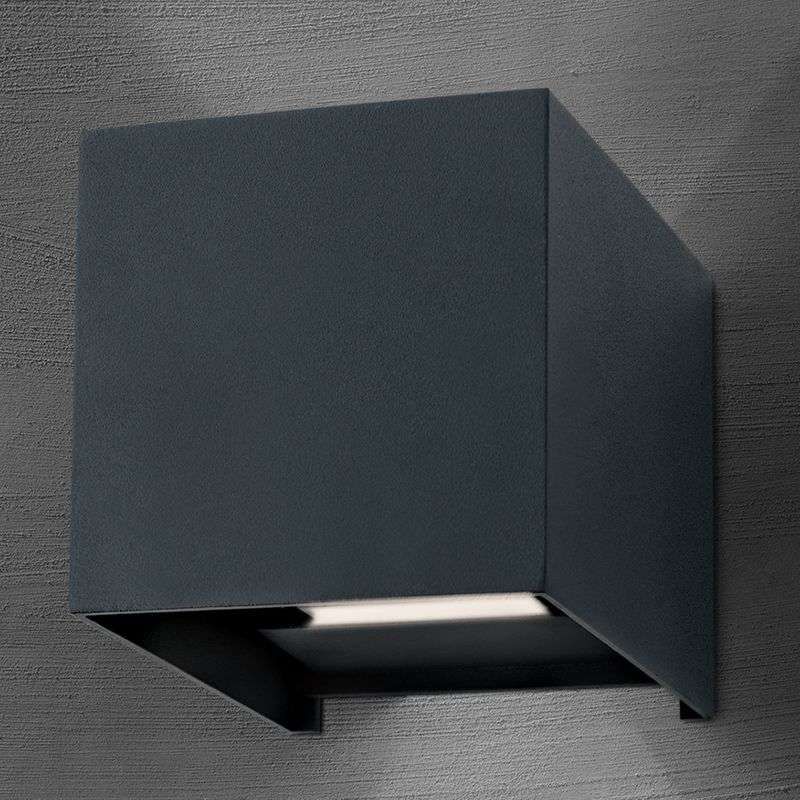 LED buitenwandlamp Cube antraciet | Buiten wandverlichting ...