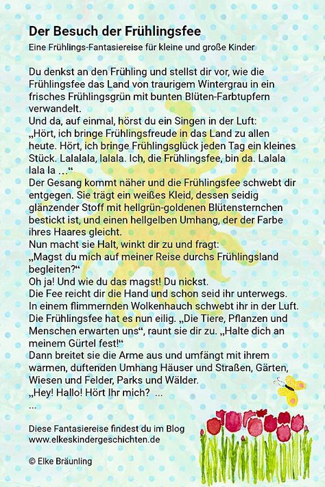 Der Besuch der Frühlingsfee * Elkes Kindergeschichten