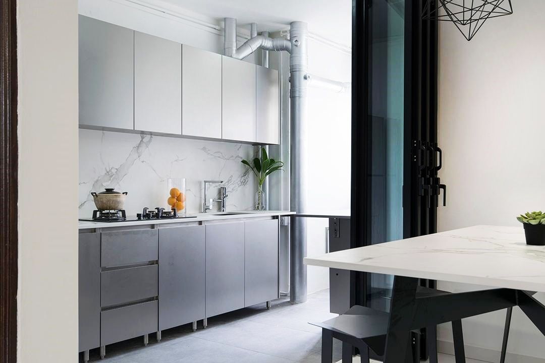 Set dapur stainless steel Desain lemari dapur, Desain dapur
