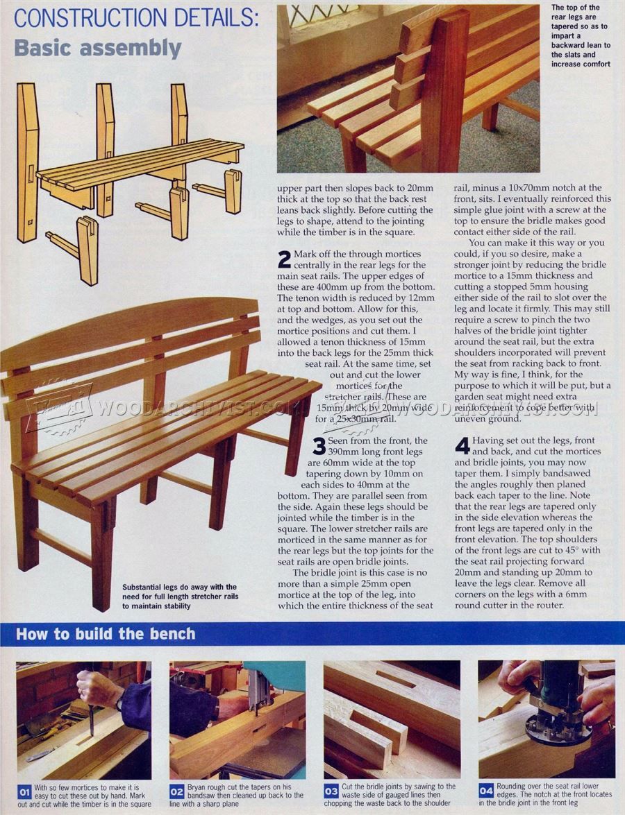 280 Tudor Bench Seat Plans by American Furniture Design Woodworking