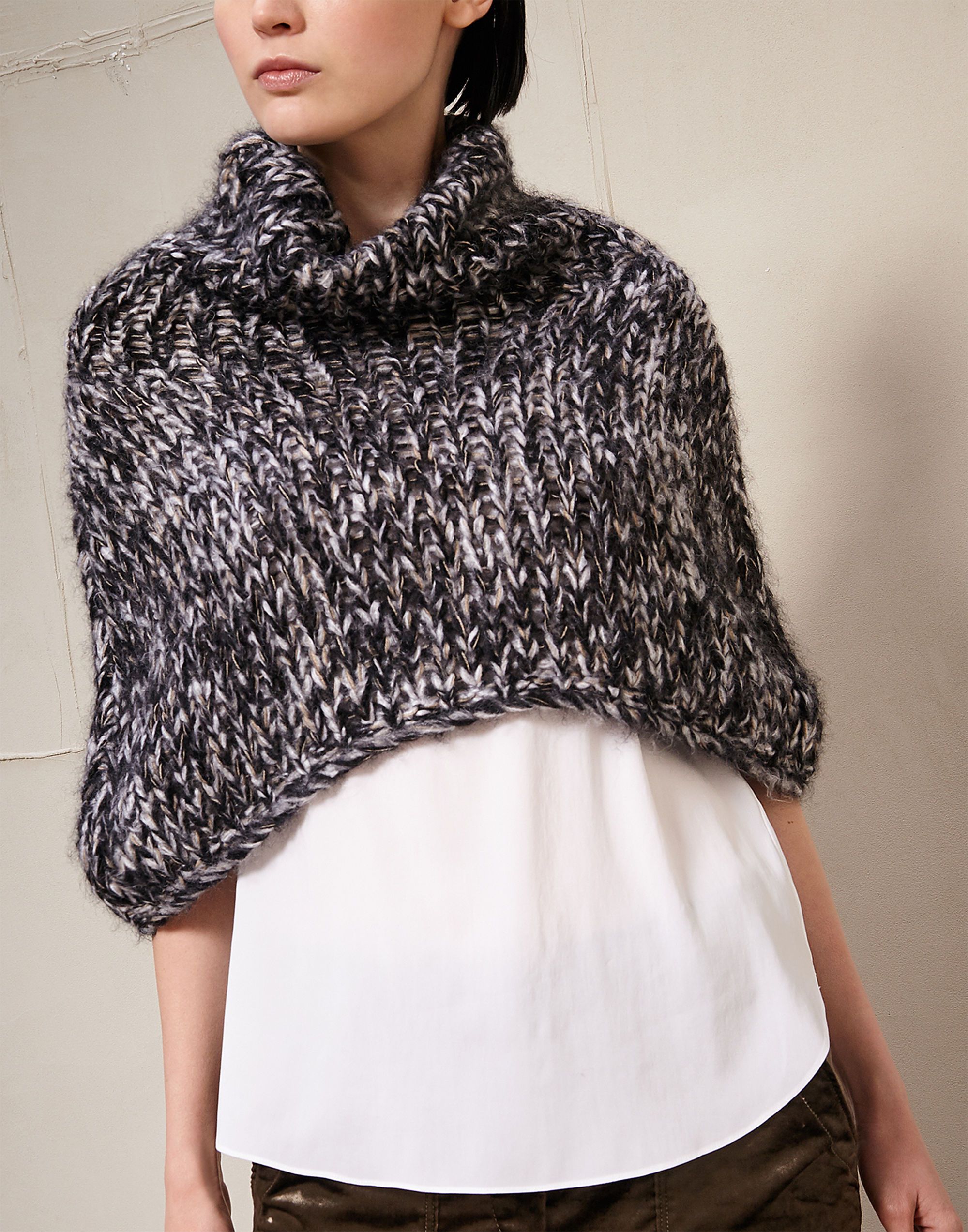 Da Donna con Girocollo Collo Grosso Maglione Collo Alto Top Casual Maglione