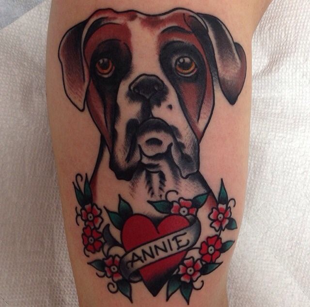 Nick Oaks Montreal Qc Canada Traditional Tattoo Dog Dog