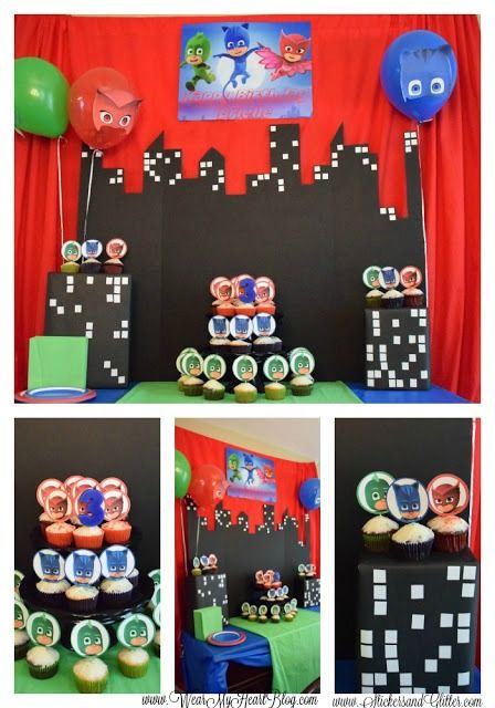 The Ultimate PJ MASKS 3rd Birthday Party Supplies and Balloon decorations