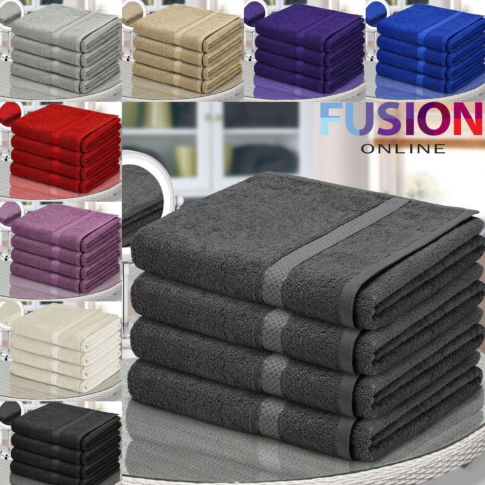4 x Large Bath Sheet Super Soft Pure Cotton Towel Bale Set