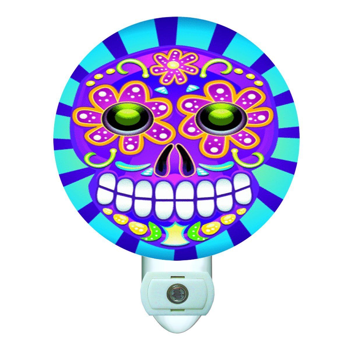 Day of the Dead Skull Decorative Round Night Light