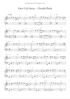 Play Popular Music One Call Away Charlie Puth Piano Sheet Music Free Free Violin Sheet Music Clarinet Music