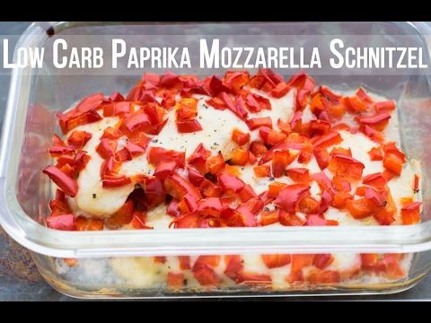 Low Carb Paprika Mozzarella Hähnchen Schnitzel