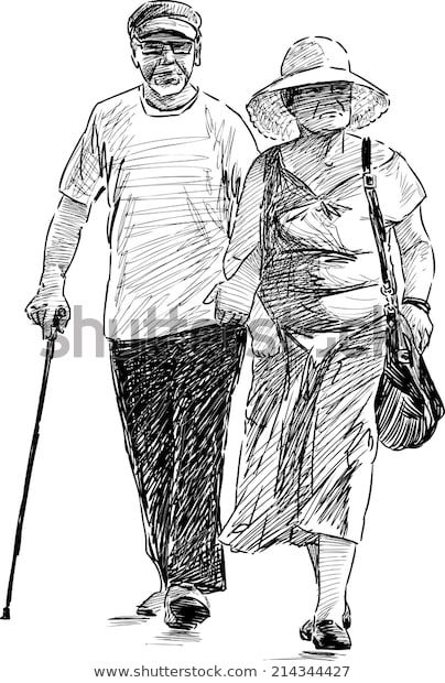 Descubra anciana esposa caminando imágenes de stock en HD y millones de otras fotos, ilustraciones y vectores en stock libres de regalías en la colección de Shutterstock. Se agregan miles de imágenes nuevas de alta calidad todos los días. Human Figure Sketches, Human Sketch, Human Figure Drawing, Figure Sketching, Urban Sketching, Gesture Drawing, Drawing Poses, Face Drawing, Portrait Drawing