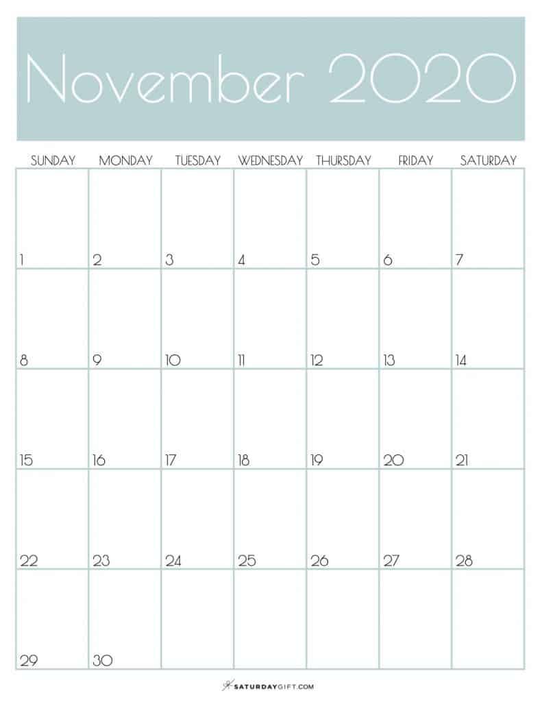 Monthly Calendar November 2020 Jungle Mist Saturdaygift Goal Calendar Calendar March Calendar Printables november calendar 2021 with goals