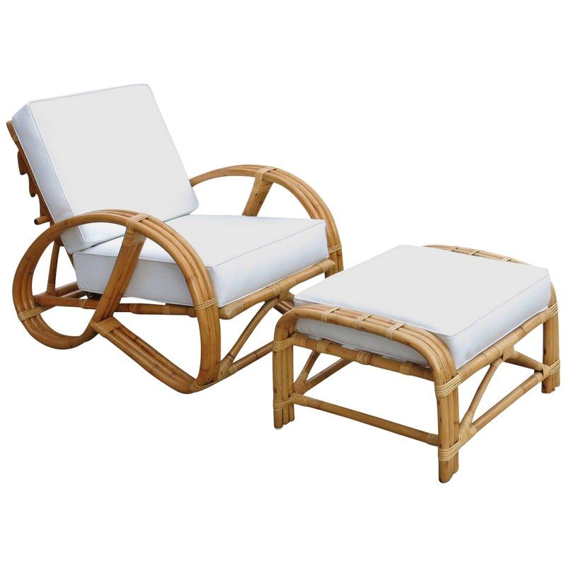 Outdoor Reclining Lounge Chair With Ottoman