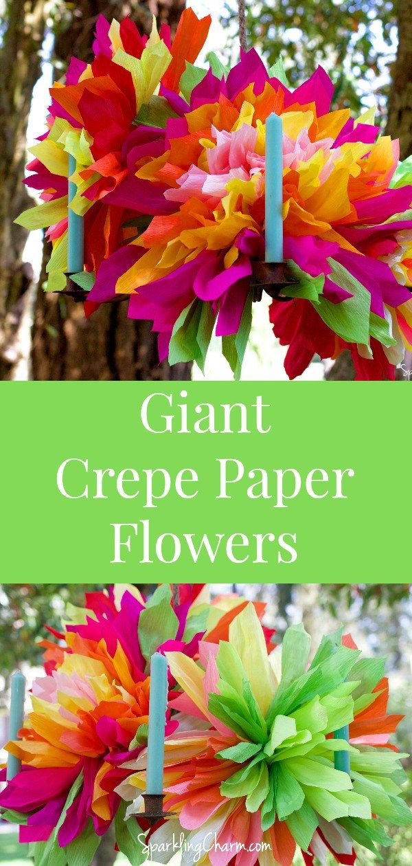 Cinco De Mayo! DIY Crepe Paper Flowers - Sparkling Charm Fiesta! Cinco de Mayo! PJ Party! Paper Flowers! Gigantic Paper Flowers! #cincodemayo #paperflowers Party Paper Flowers, Crepe Paper Flowers Diy, Fancy Flowers, Diy Paper, Diy Flowers, Mexican Paper Flowers Diy, Crepe Paper Decorations, Tissue Flowers, Flower Diy