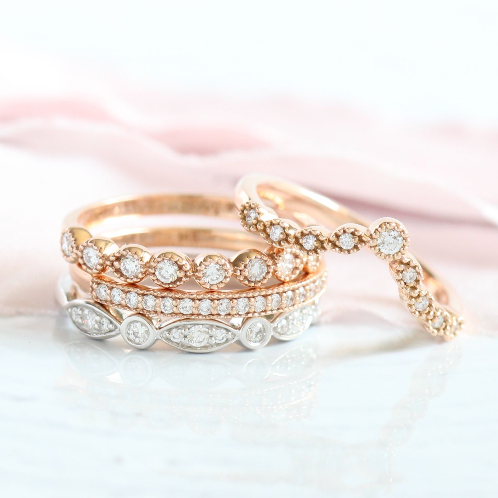 Find your dream wedding ring or ring stack by visiting La More Design's collection of women's wedding rings, from vintage-inspired styles to modern bands ~ Click here: www.lamoredesign.com/collections/all-womens-wedding-rings Bridal Wedding Set, Dream Wedding Ring, Dream Ring, Vintage Inspired Engagement Rings, Dream Engagement Rings, Alternative Engagement Rings, Stackable Wedding Bands, Curved Wedding Band, Diamond Wedding Bands