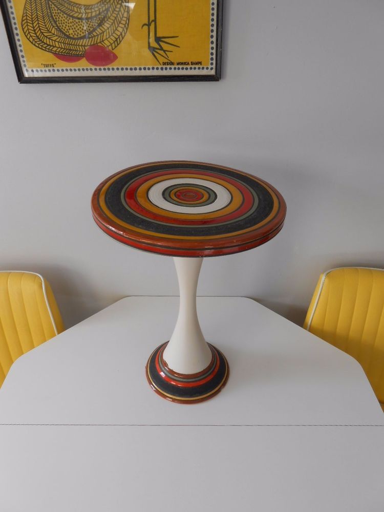 Rare Italy Pottery Aldo Londi For Bitossi Pedestal Table Mid Century Rare Italy Pottery Aldo Londi For Bitossi Pedestal Table Mid Century Modern