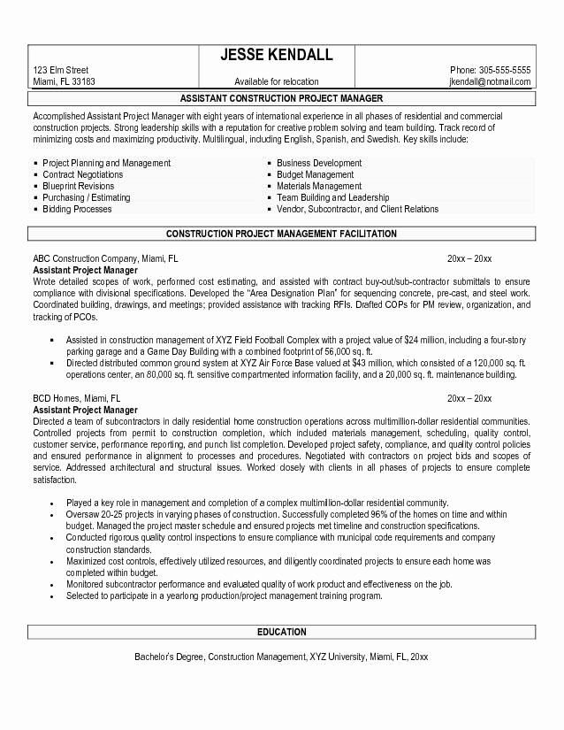 Project Manager Job Description Resume Luxury 26 Best Cv