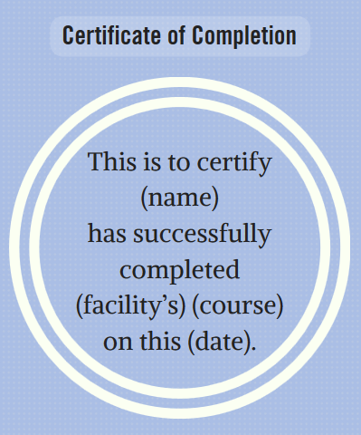 certificate wording for healthcare industries award certificate certificate of completion wording