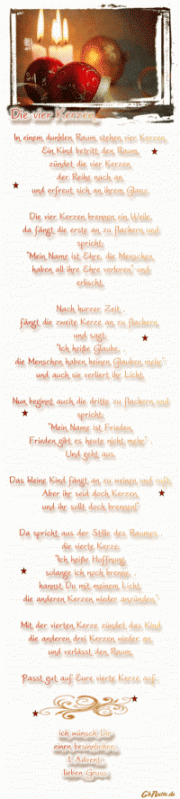Hier ist das GB Bild vom 1. Advent mit dem Namen Danke mein Schatz ein sehr schönes ... #1.adventspruch