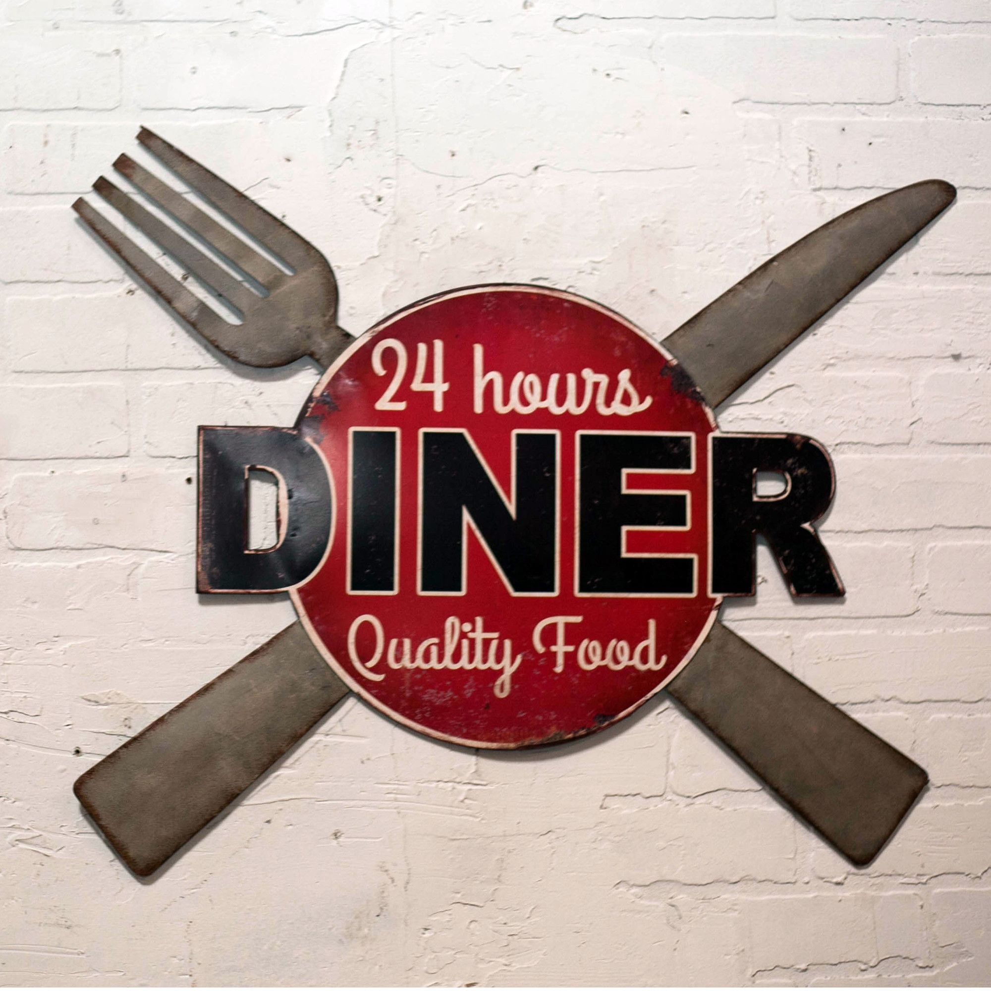 Metal Sign Diner Wall Décor Diners, Metals And Walls - 2000x2000 - jpeg Vintage Kitchen Sign Food