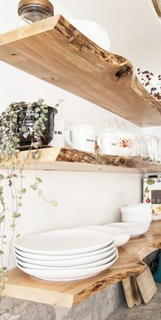 Kitchen Floating Live Edge Shelves Kitchen Floating Live Edge Shelves