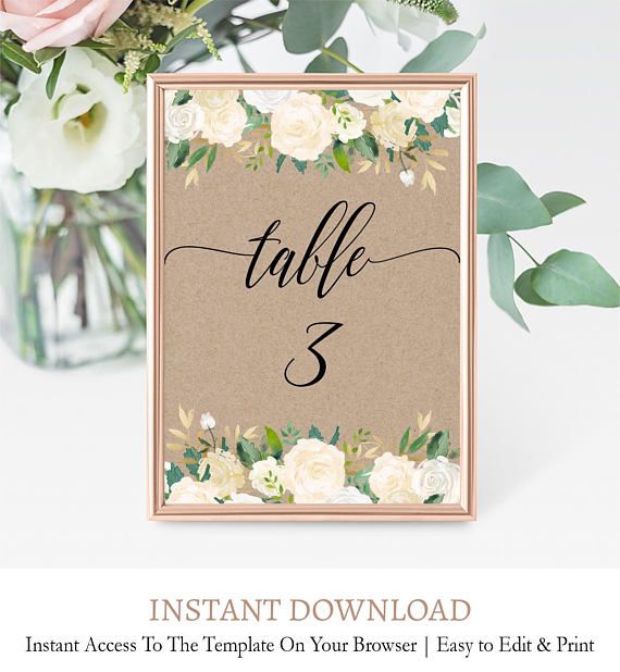 table sign templates