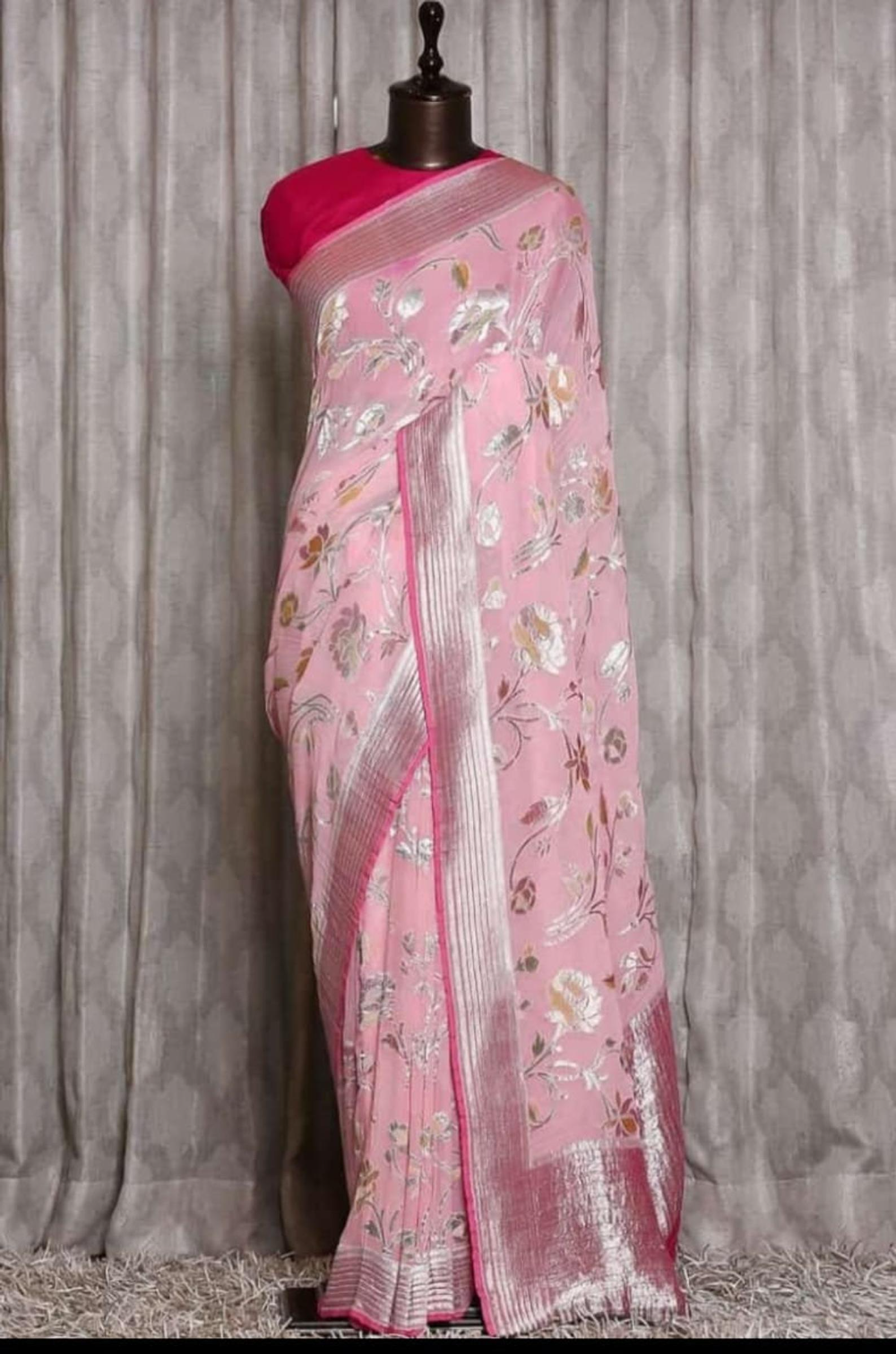 Banarasi pure khaddi georgette handloom sarees | E Banarasi pure khaddi georgette handloom sarees | E