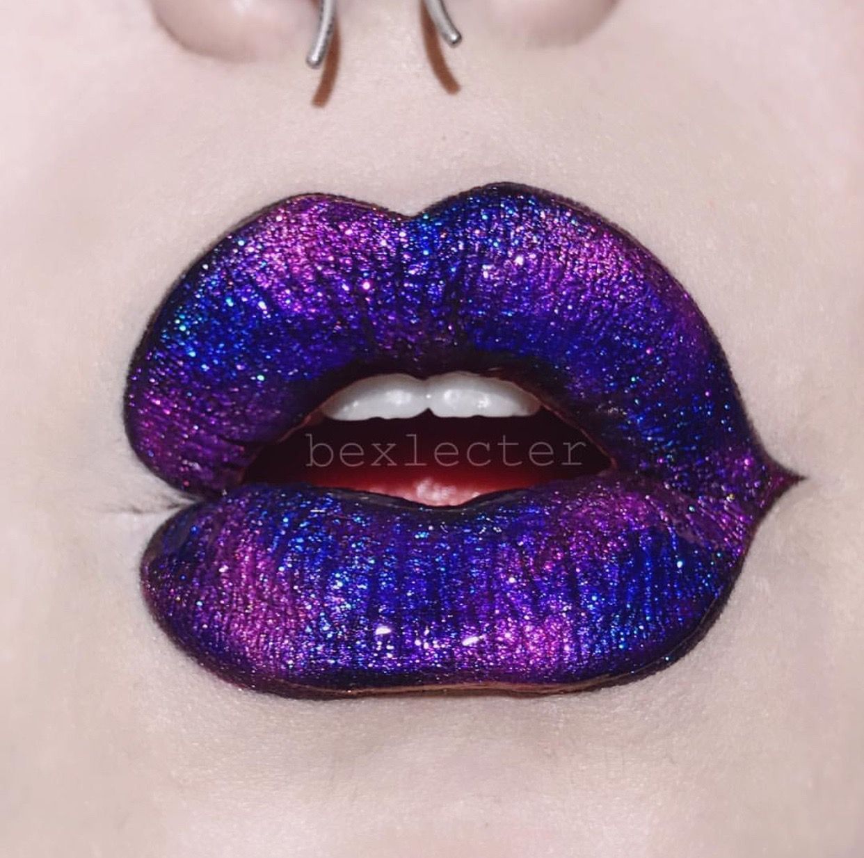 Bold Purple Blue White Pink Lip Color Galaxy Inspired Lipstick