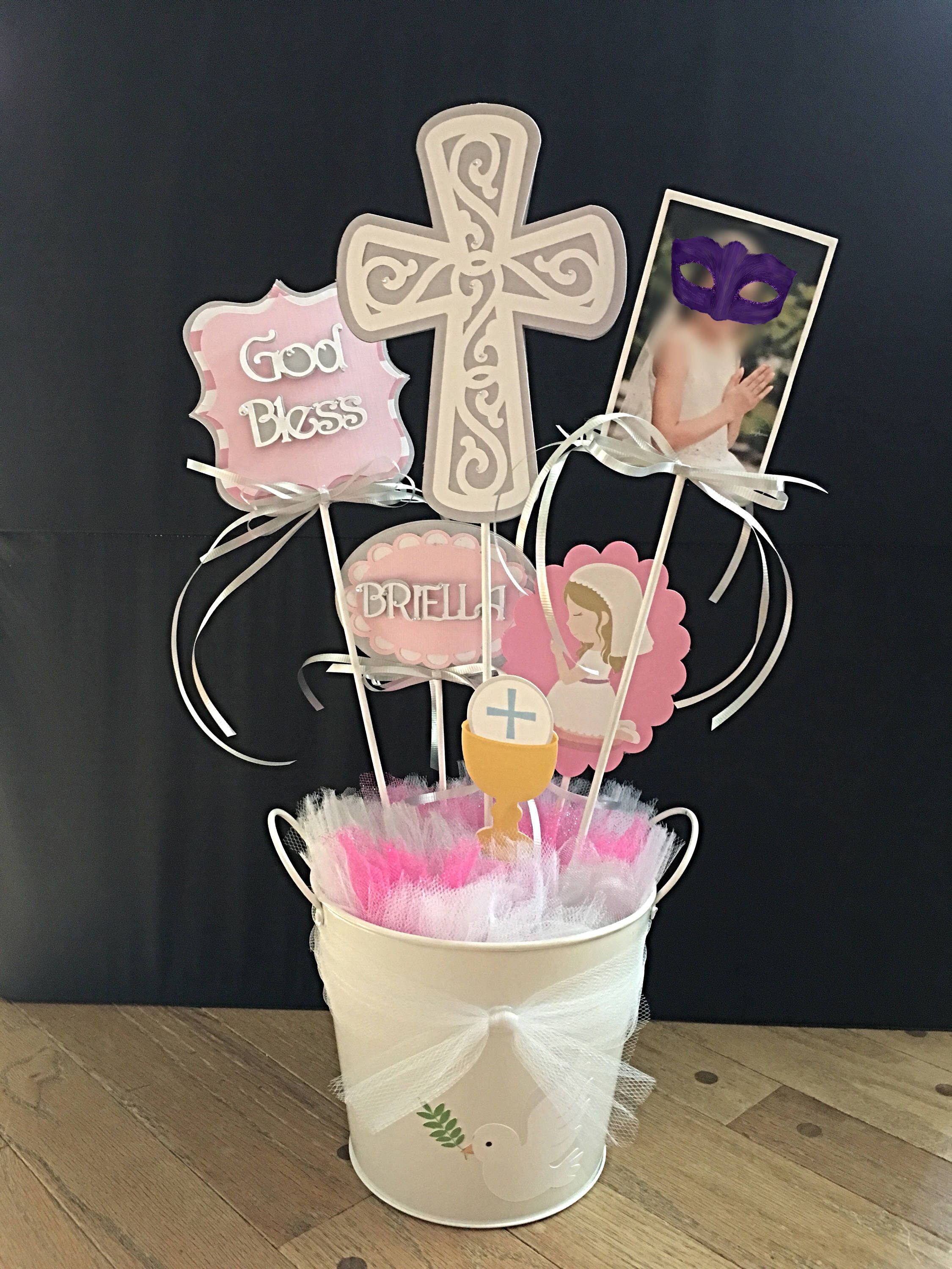 First Holy munion Table Decoration Centerpieces Name
