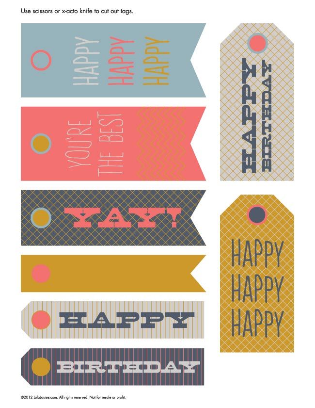 Lula Louise: Cost-free Printable Content Birthday Hangtags photo about Free Printable Birthday Labels and Tags referred to as Lula Louise: Free of charge Printable Joyful Birthday Hangtags