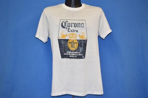 80s Corona Extra Beer Label Logo Cerveza Mexico Modelo t-shirt Medium