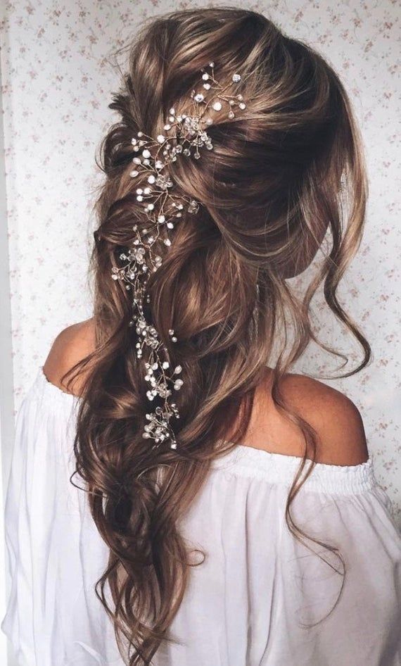 Lange Braut Haar Rebe Hochzeit Kopfschmuck Braut Haarschmuck Hochzeit Haarschmuc...