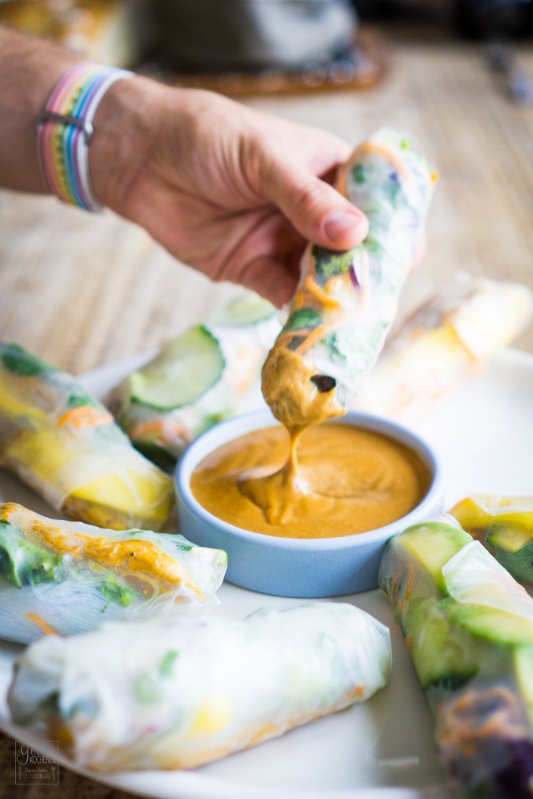 Summer Rolls mit Erdnuss-Dip