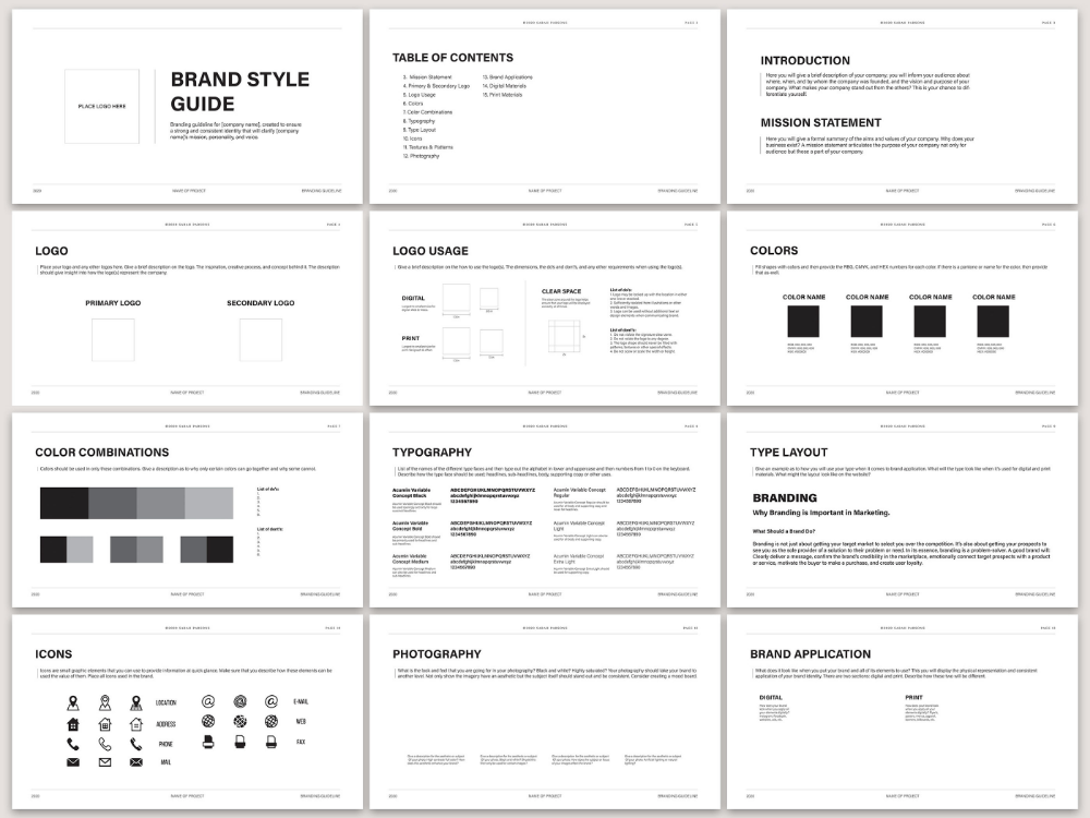 Brand Style Guide Template on Behance Style Guide Template, Guideline Template, Brand Guidelines Template, Style Guide Design, Brand Style Guide, Design Agency, Branding Design, Parsons, Social Media Post