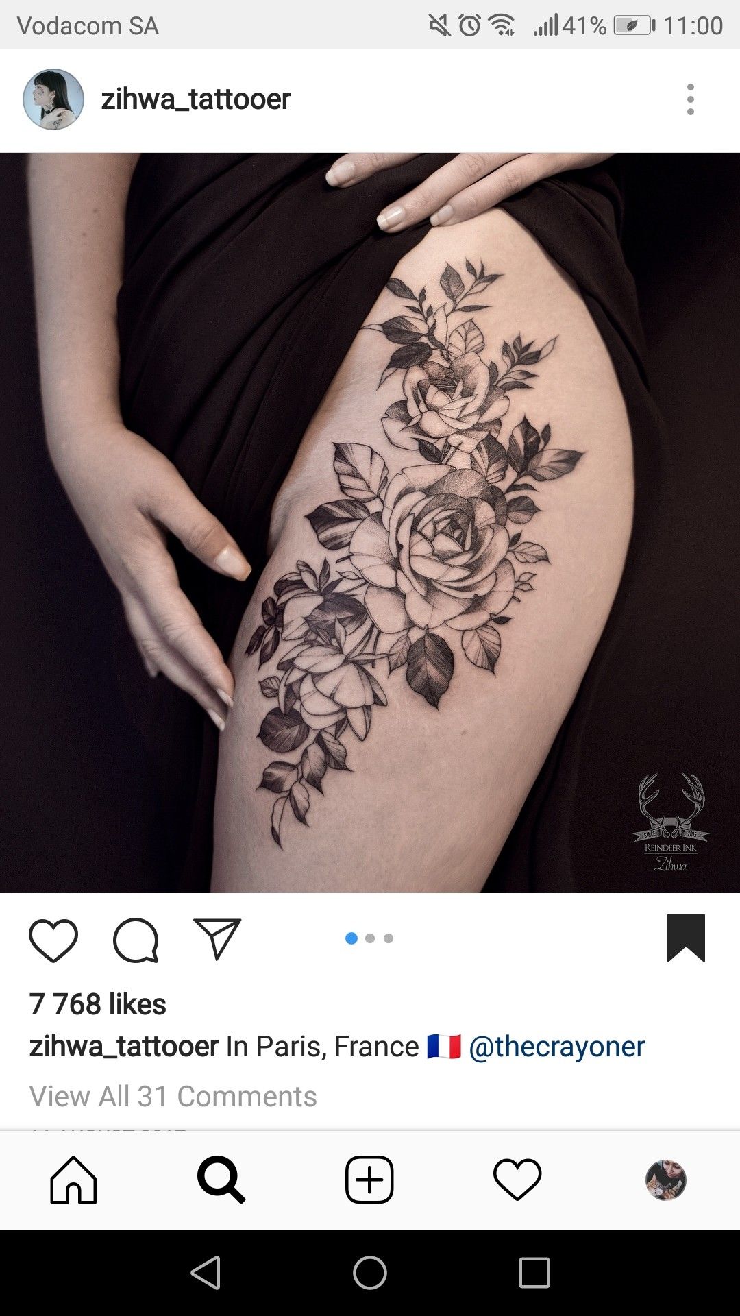 Pin by Yulia Filipchik on T A T T O O | Flower hip tattoos, Hip tattoo