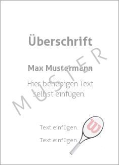 Muster Sporturkunde Urkunde Tennis Sportgeräte Pictogramm Tennis
