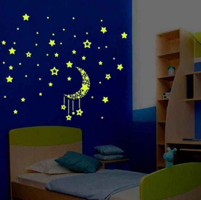 glow in the dark stars and moon wall stickers | wall decor | home