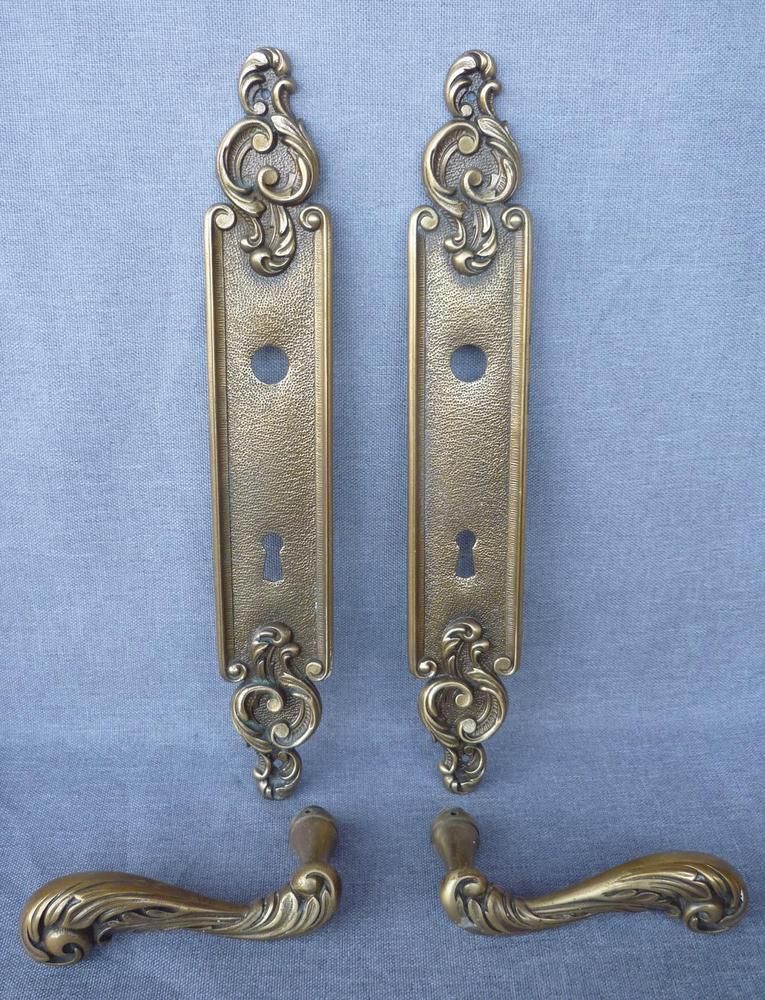 knob 1970/'s bronze mansion castle Vintage french door handles set