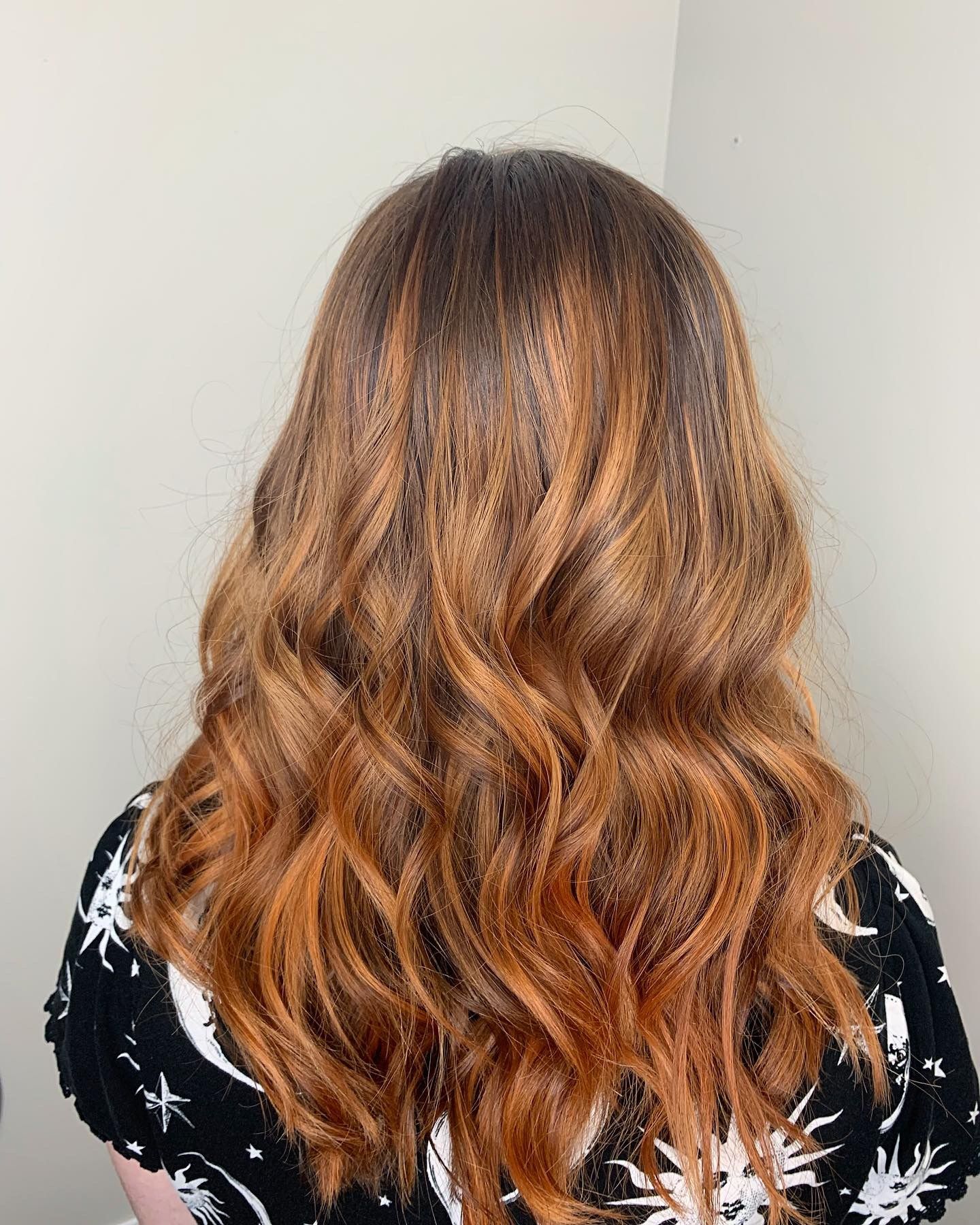 Brown to Copper balayage Copper balayage, Long hair styles, Balayage