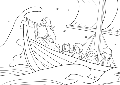 Jesus Calms the Storm (Mark 4:35-41) Coloring website page bible image about Jesus Calms the Storm Printable referred to as Jesus Calms the Storm (Mark 4:35-41) Coloring webpage bible