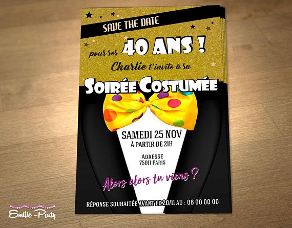 Carte Invitation Anniversaire Theme Annee 80