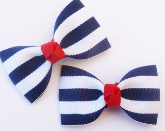 NAUTICAL HAIR BOW Hair bow for girls. Sailor Bow