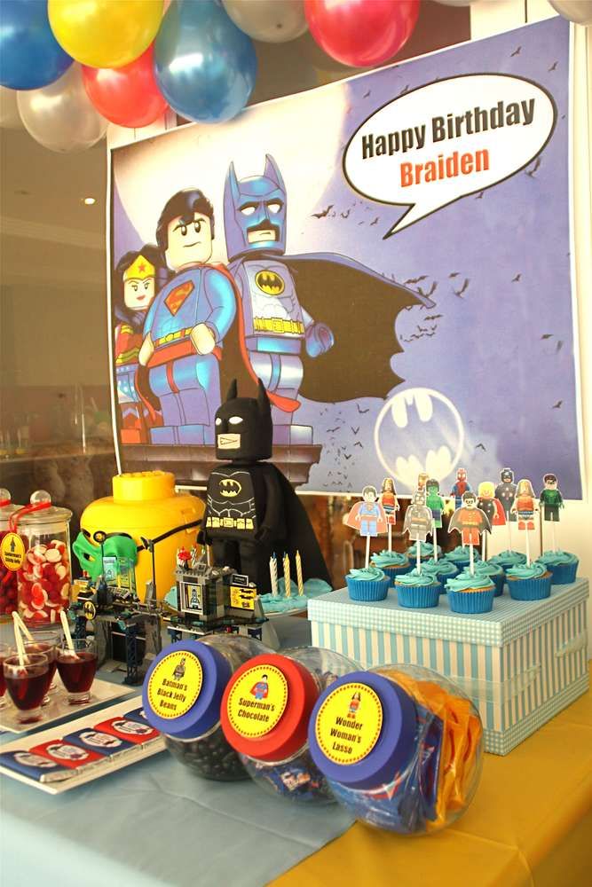 Lego SuperHero Party Birthday Party Ideas | Photo 6 of 25 | Lego birthday  party, Lego batman birthday party, Batman birthday