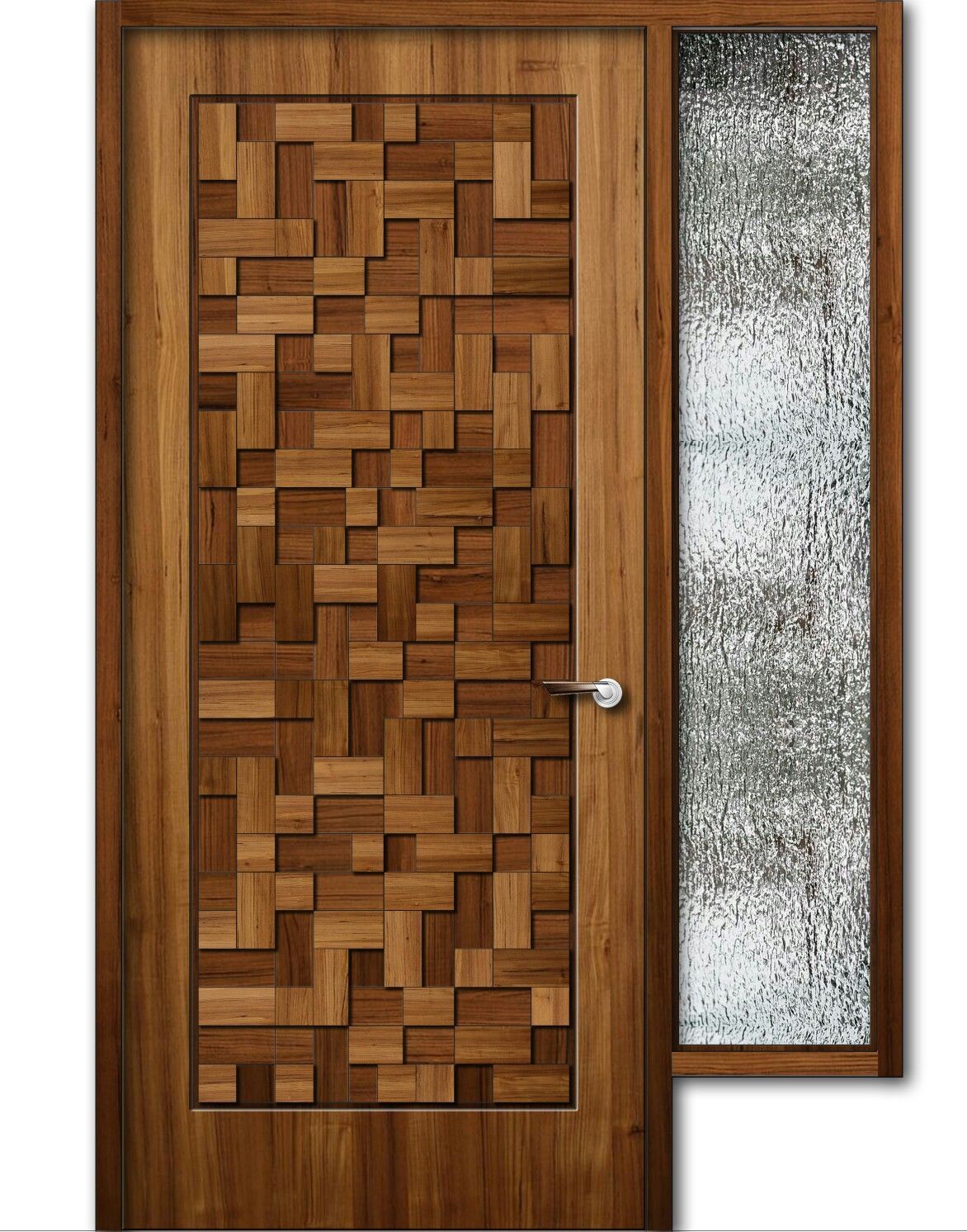 Teak wood finish wooden door with window 8feet height Door And Window Design, Double Door Design, Room Door Design, Door Design Interior, Main Door Design, Wood Doors Interior, House Interior, Modern Wooden Doors, Wooden Main Door